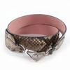 Excellent Shoulder Strap Python Leather Brown Pink Women J02293 Used