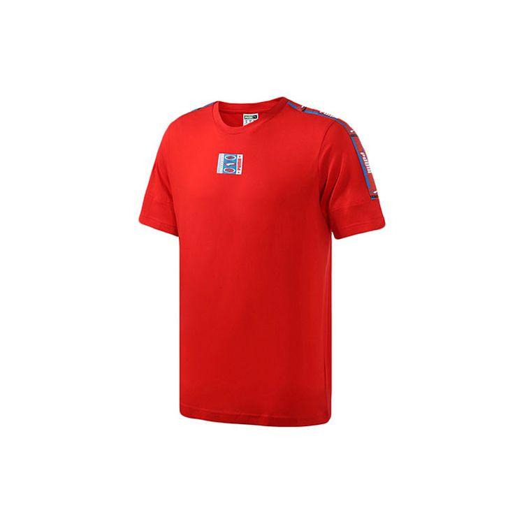 Puma Casual Sports Logo Crew Neck Short Sleeve T-Shirt Men Tops Red 579516-04