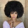 African Black Small Fluffy Pure Color Wigs for Women