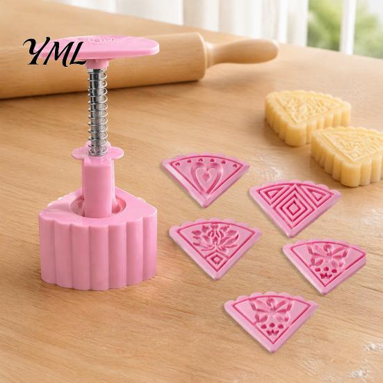 Creative Kitchen Pastry Tools Dual-Head Mold, 2-in-1 DIY Baking Press Tool for Mooncake Molds Cookies Cookie Cake, Detachable ABS Gadget Homemade