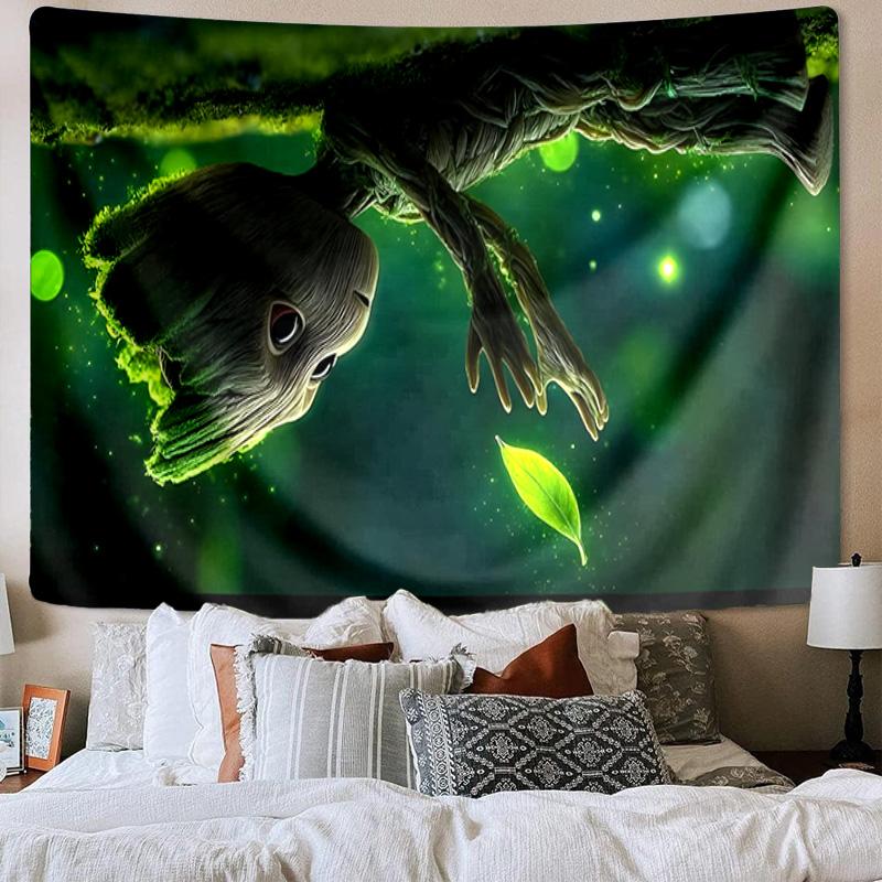 Groot Printed Tapestry, Unique Design Tapestry, Wall Decor for Bedroom,Livingroom, Playroom,Heartwarming Fan Holiday Gifts
