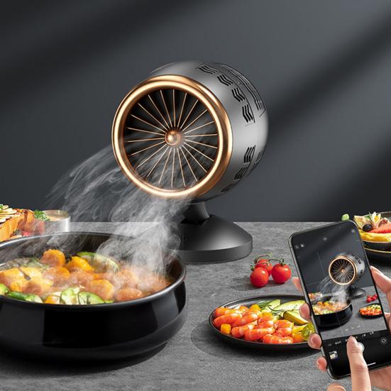 Desktop Range Hood Powerful High Speed USB Plug-Play Angle Adjustable Low Noise Indoor BBQ Portable Range Hood