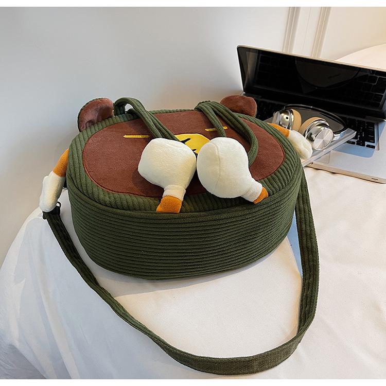 2025 Капибара Мультяшная Плюшевая Лоскутная Сумка Кроссбоди На Плечо - Большая Вместимость, Милый Дизайн