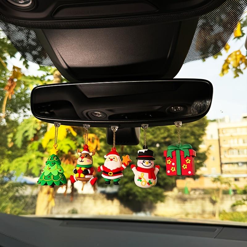Adorable Santa Claus Car Ornament Set PVC Christmas Decorations for Vehicle Interior Perfect Holiday Gift Christmas Car Decorations