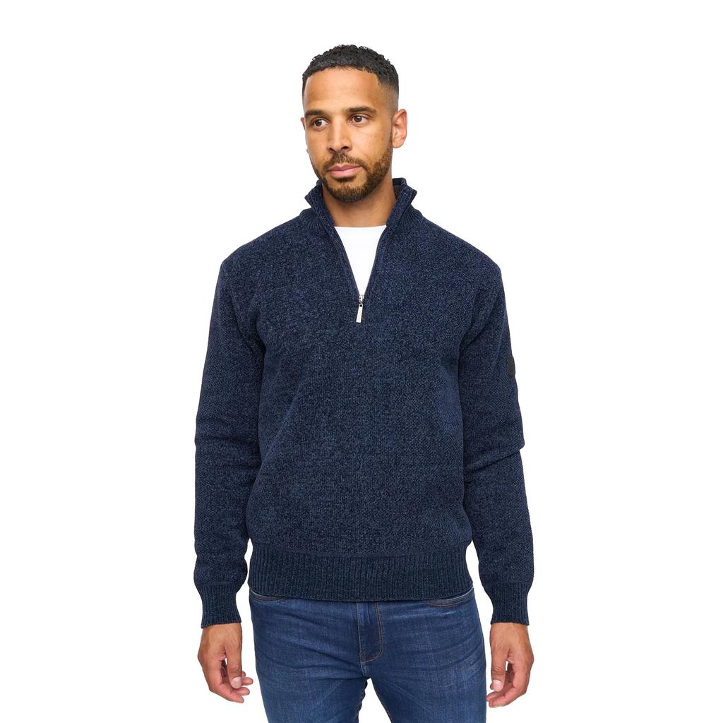 Bewley & Ritch Mens Harewood Chenille Quarter Zip Jumper