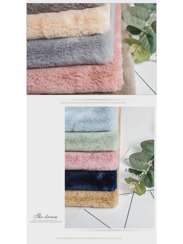 24 цвета матовой плюшевой ткани с мехом кролика - 600 г для игрушек, обуви и одежды