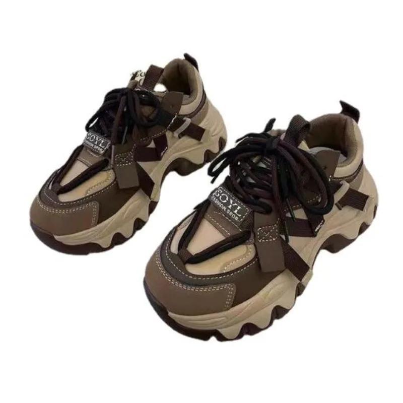 Модная женская спортивная обувь Женские кроссовки на массивной платформе Женские кроссовки Харадзюку Кроссовки для бега на толстой подошве Увеличивающие рост Zapatos De Mujer