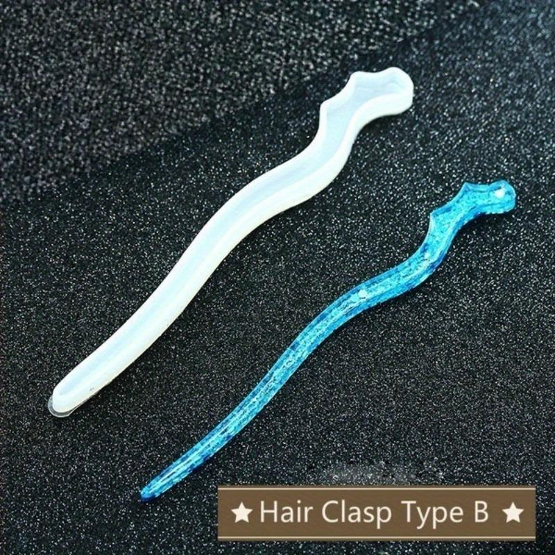 Transparent Hairpin Silicone Special Mould for Resin DIY Hair Jewelry Making Mold Epoxy Resin Molds (Molds Only)