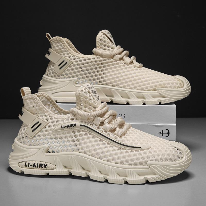 Обувь мужская летняя 2025 года, новые дышащие удобные сетчатые кроссовки, спортивная трендовая обувь для бега, модная трендовая повседневная обувь