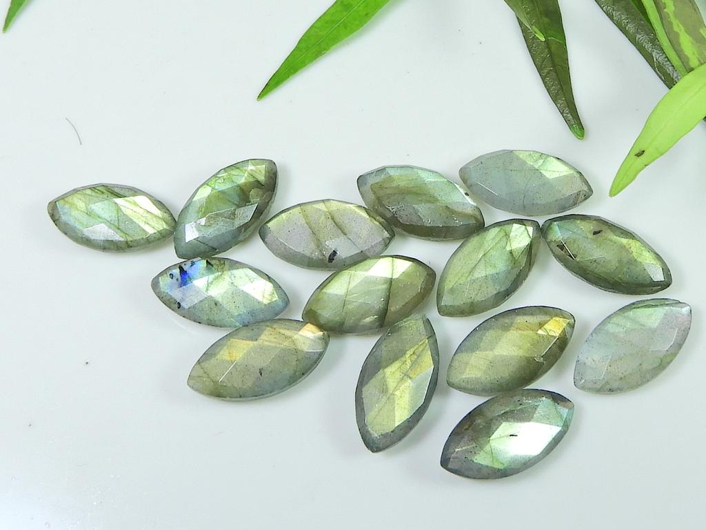 8X16MM Natural Labradorite Both Side Checker Cut Marquise Gemstone14PcsLot LM-1189