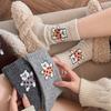 Dancing Bear Autumn and Winter Thickened Warm Wool Socks for Girls, Girls' School Wind Tube Socks