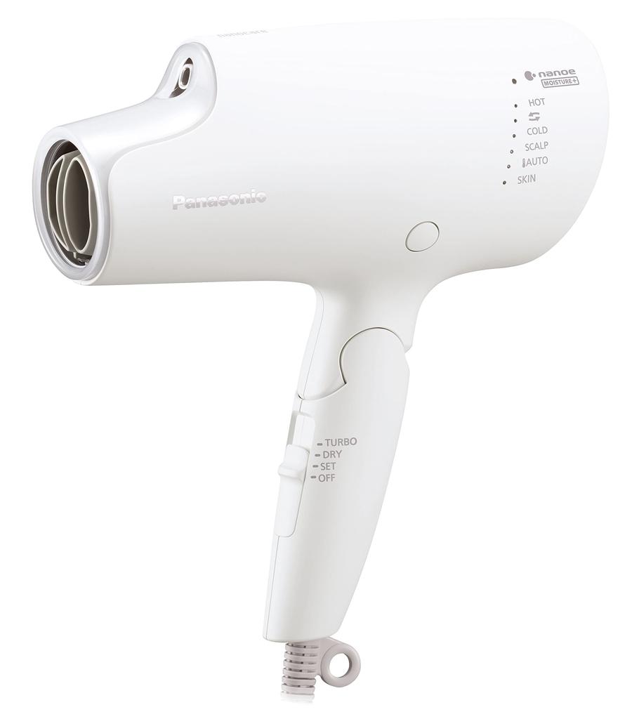 Panasonic Hair Dryer Nano Care Equipped with High Penetration Nanoe Minerals Warm White & EH-NA0G-W