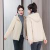 Women's Fall and Winter Large Size Warm Short Jacket Lined Cotton Warm Jacket Casual Hiking Jacket