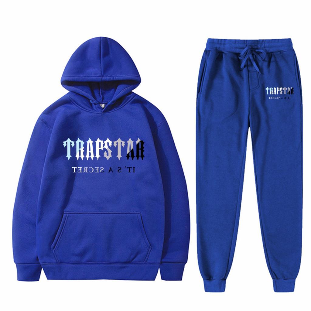 Men's And Women's Plush Long Sleeve Pants Loose Hoodie Embroidered Printed Hoodie Set