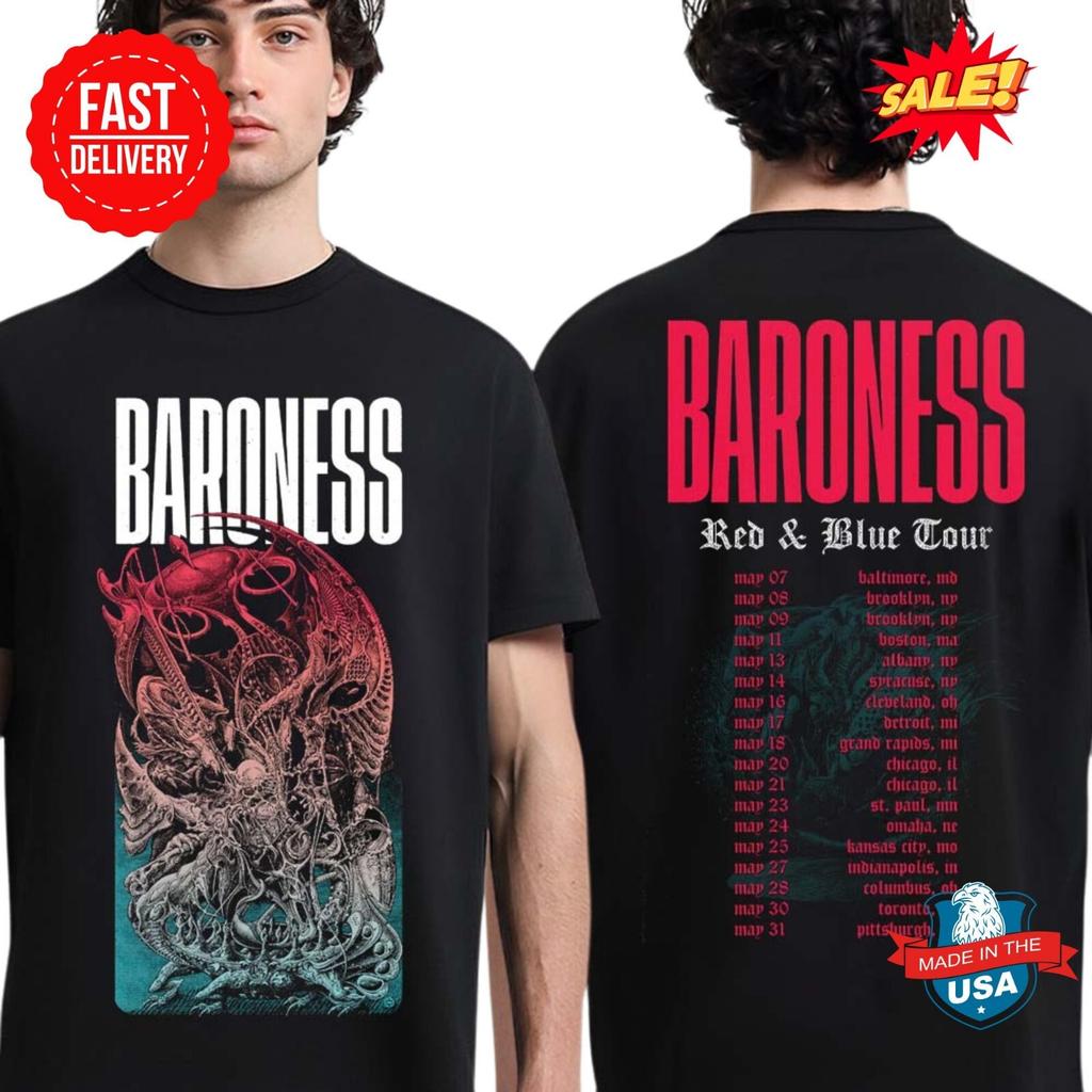 Baroness Red And Blue Tour 2025 North American Two Sides T-Shirt