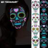 Funny Halloween Two-Color Luminous Tattoo Sticker Face Sticker, Day Of The Dead Scar Tattoo Sticker