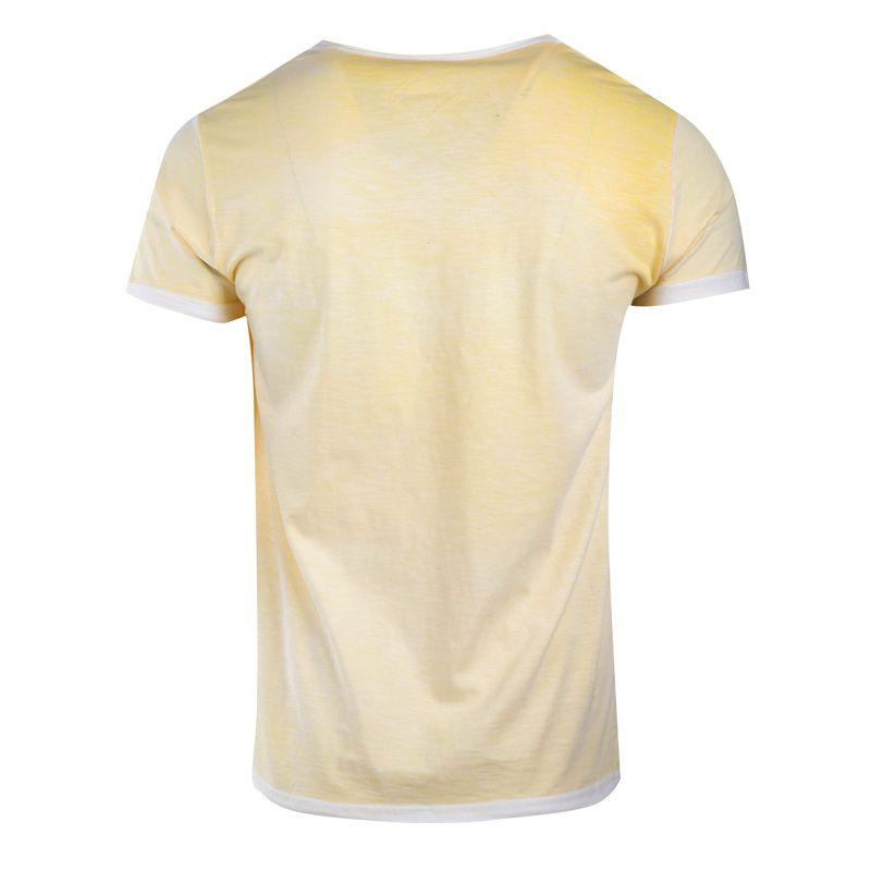 Мужская однотонная футболка с V-образным вырезом выцветшего цвета BLAGGIO