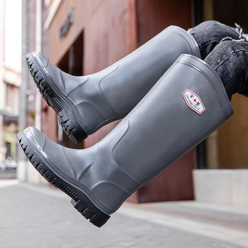 Men's 45CM High Work Rain Boots: Durable, Non-Slip, Waterproof, Thick-Soled for Construction