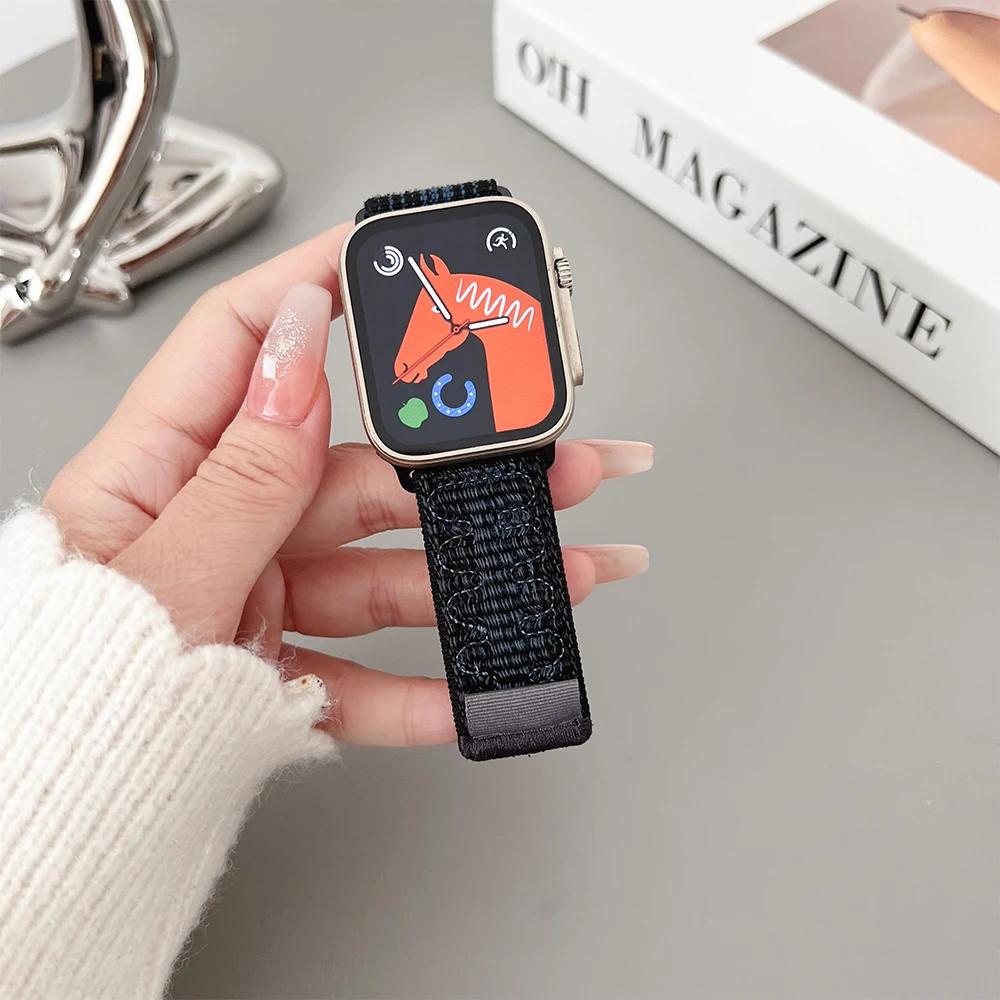 Нейлоновый спортивный ремешок-петля для Apple Watch Band 49 мм, 45 мм, 44 мм, 41 мм, 38, 42 мм для браслета-браслета IWatch 9, 8, 7, 6, 5 SE Ultra 2