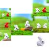 Cute Cartoon-style Red And White Rabbit Ornaments For Diy Mini Scenery Projects