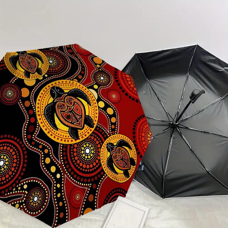 1PC Turtle Dot_Painting Umbrella-8-Rib Reinforced, Automatic Open, Lightweight & Durable, Fashion Accessory for Outdoor, H0403