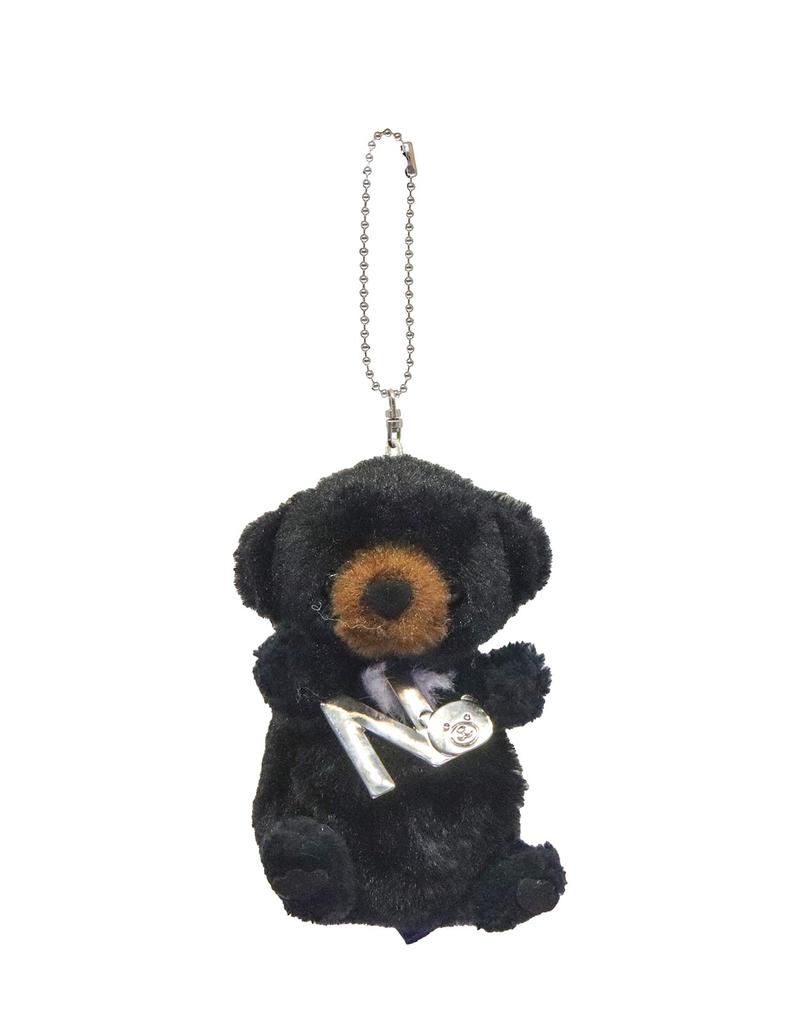 Take Off Asiatic Black Bear Plush Toy Strap Initial Charm Prank Series [N] Angel's