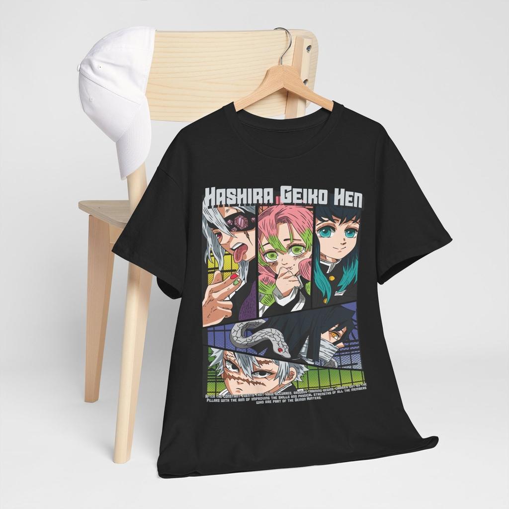 2026 Summer Demon Slayer Anime Hashira Geiko Hen Printed Loose Shortsleeved Pure Cotton Childrens Tshirt Unisex Casual Loose