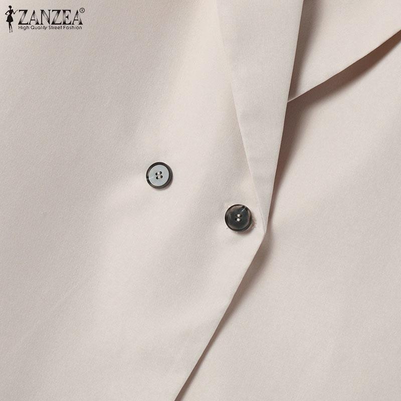 ZANZEA Женский кардиган, блузка и брюки, повседневный комплект из двух предметов