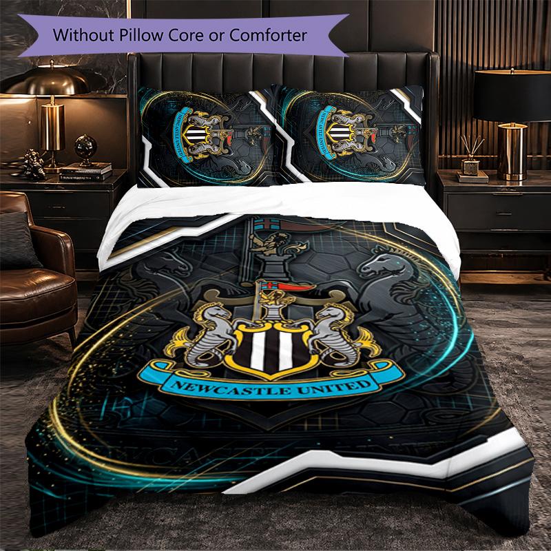 Футбольный комплект постельного белья Newcastle United из 3 предметов Мягкий пододеяльник с наволочками Комплект для декора спальни для дома