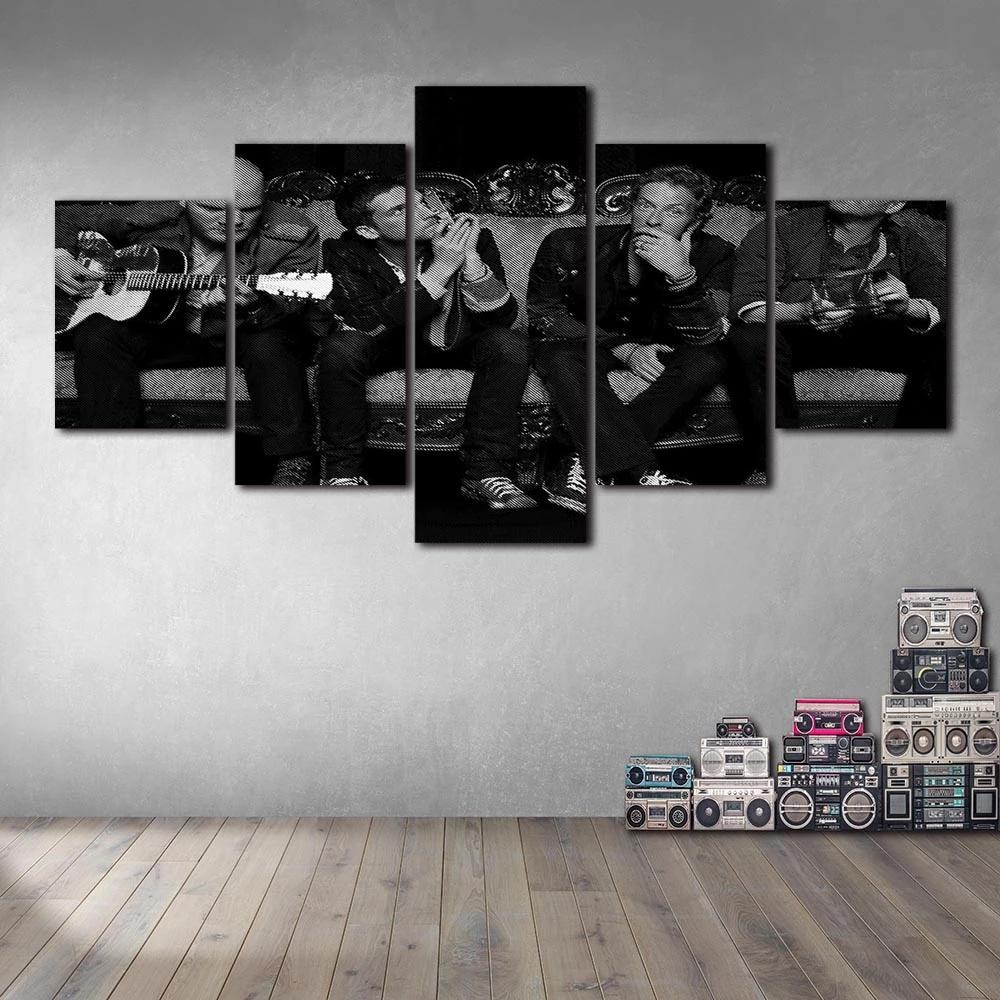 Prints HD Music Poster 5 PCS Band Cold-play Canvas Painting Art Wall Picture Home Decor Modern for Linving Room No Frame Modular