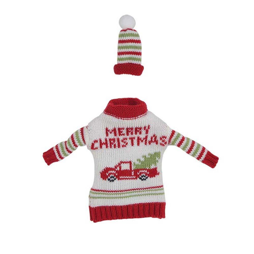 Knitted Clothes with Hats Christmas Wine Bottle Cover Christmas Decorations Portable Champagne Wine Bag Reusable Snowman