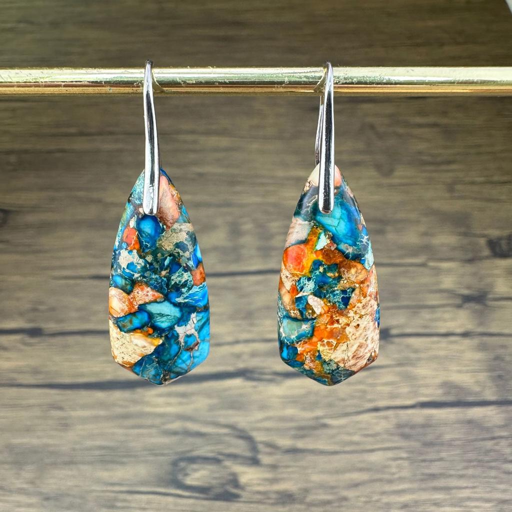 BLINGBAY женский кулон, хит продаж, красочные императорские каменные серьги-подвески в форме капли, Босния, винтажные многоцветные серьги, ювелирные изделия для девочек, подарки