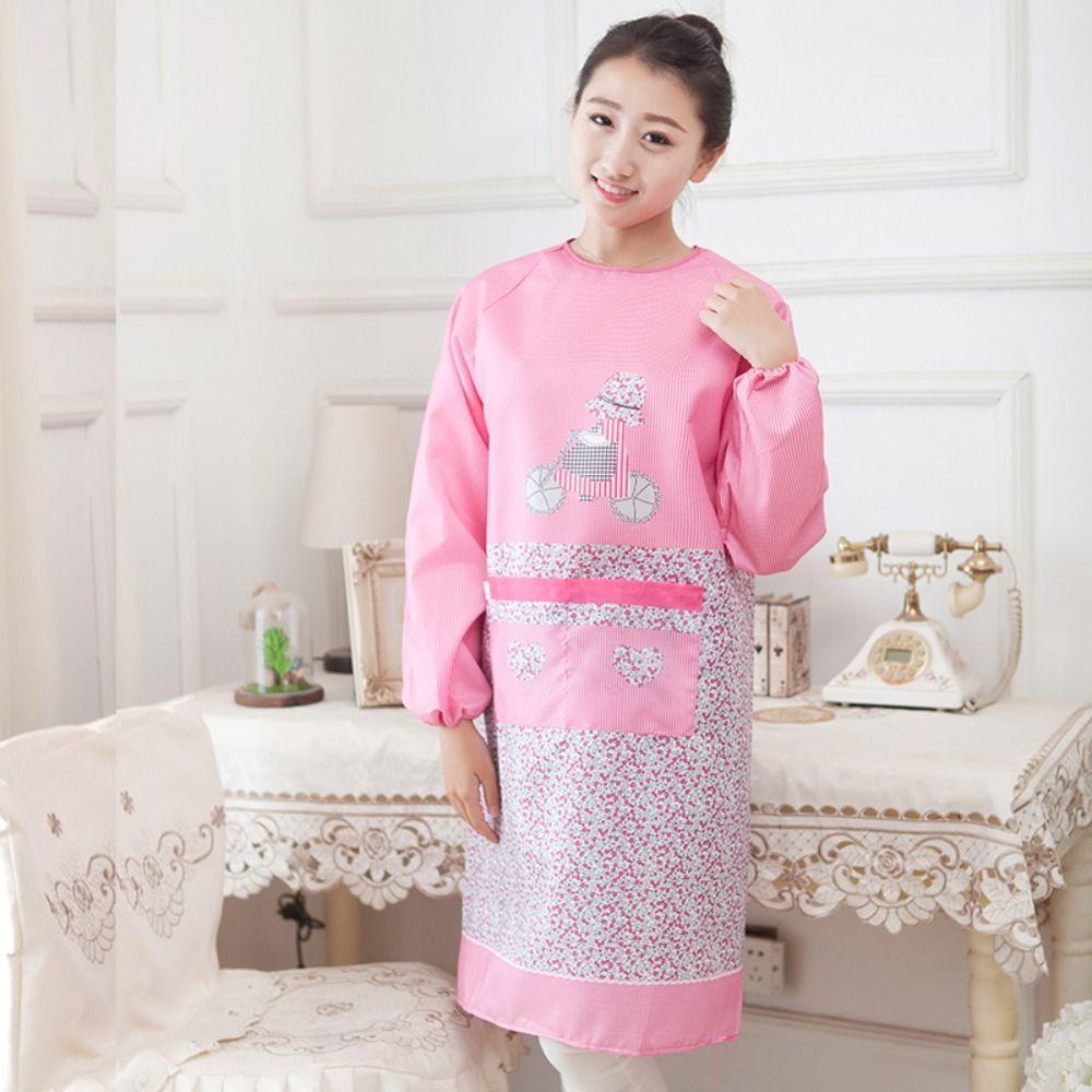 Oil-Proof Long Sleeves Cooking Apron Anti-Dust Cooking Cover Clothing Kitchen Apron Restaurant