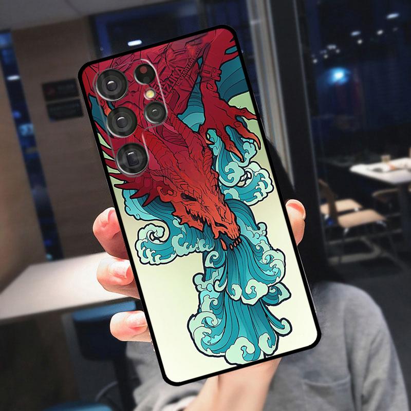 Крутой арт-чехол с драконом для Samsung Galaxy S25 S24 S21 S22 S23 Ultra S9 S10 Plus S24 FE S21 FE