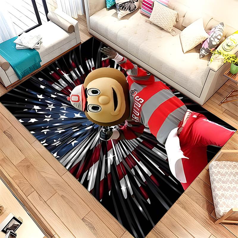 Ohio State Buckeyes (19) Rug Suitable For Living Rooms Bedrooms Computer Rooms Dining Areas And Placement Under Tables And Chairs Also An Ideal Choice