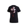 adidas Футболка женская с коротким рукавом и принтом логотипа и мультфильма, дышащая, спортивная, повседневная, черная GQ0908
