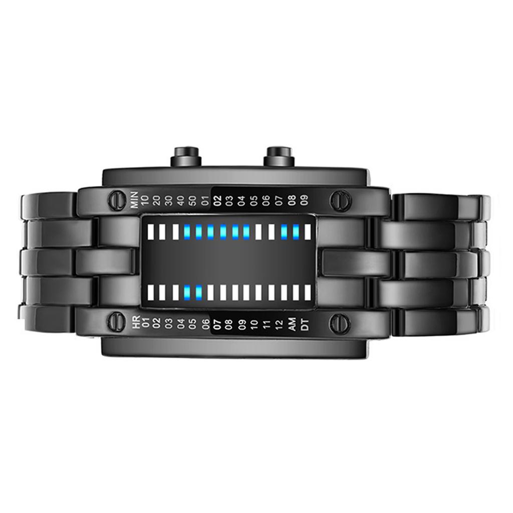 Binary Matrix Blue LED Digital Watch Men Women Cclassic Fashionable Future Technology Binary Watch