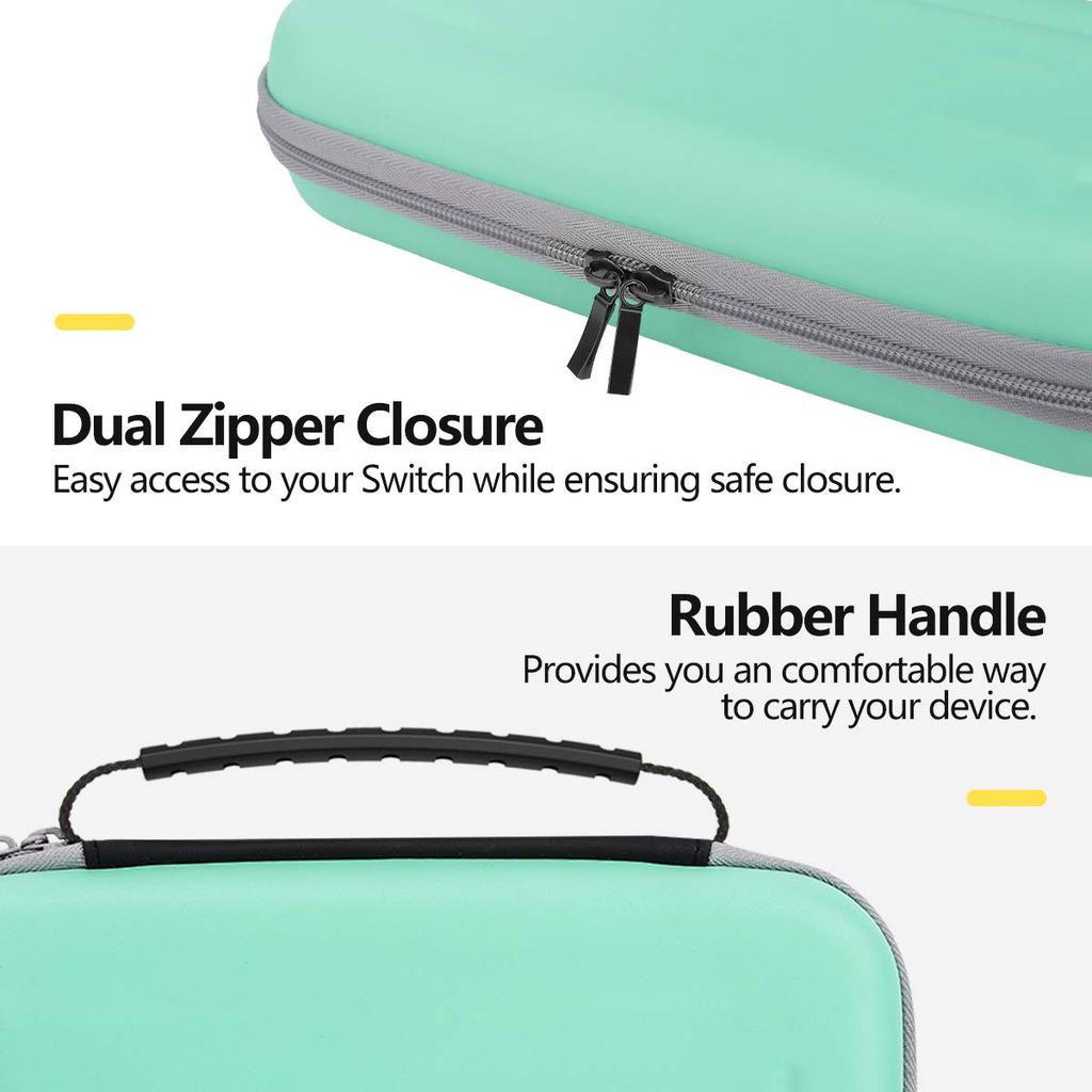 ATiC Nintendo Switch Lite Чехол для переноски и хранения EVA Полный Вмещает Switch Lite и 10 игр Легкий Бирюзовый Чехол, Чехол, Сумка, Материал, Ударопрочный, Защита,