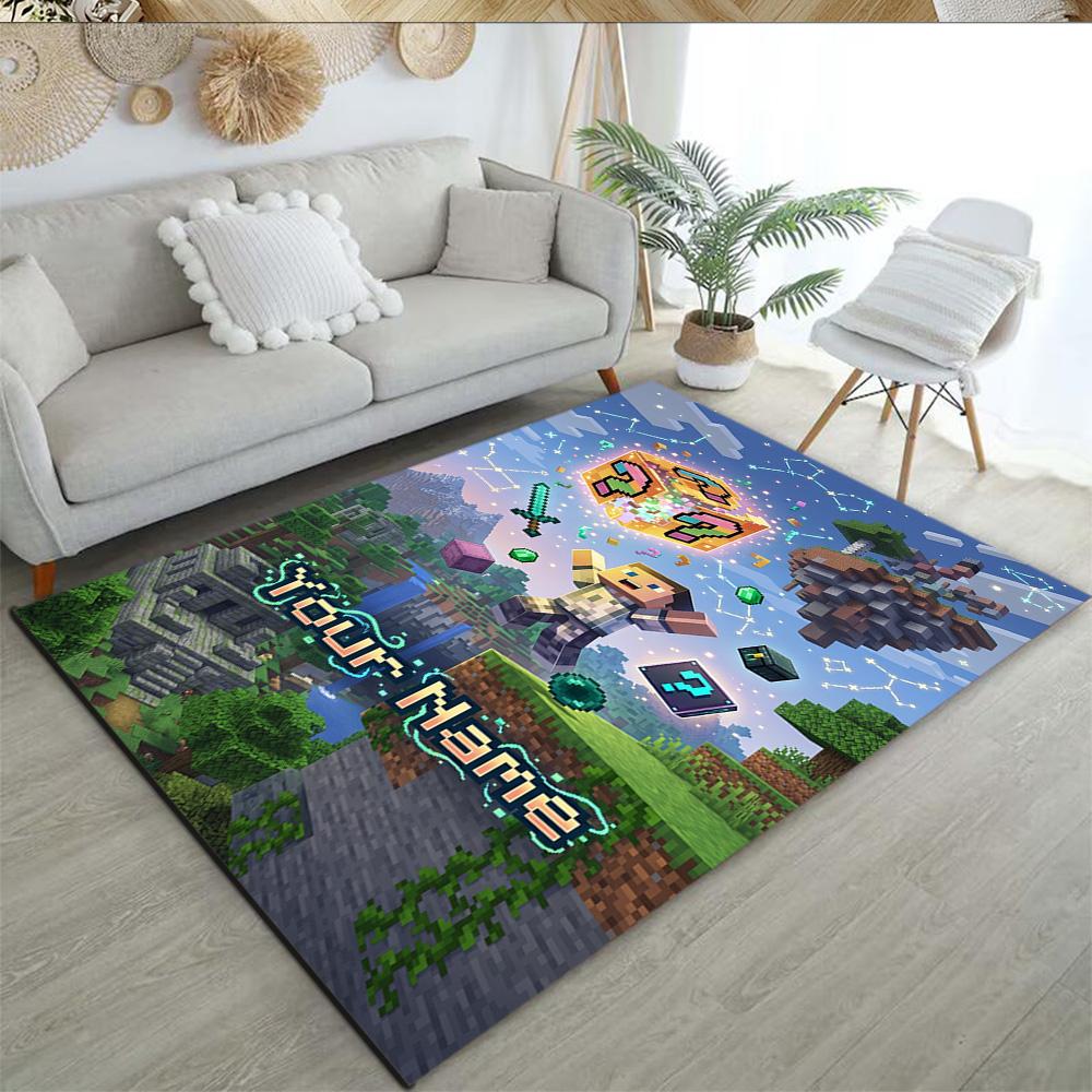 Minecraft Customize Text Carpet Suitable For Hallway Playrooms Bedrooms Dining Room Antislip Rug Anime Office Decor Perfect Gift For Womenmen