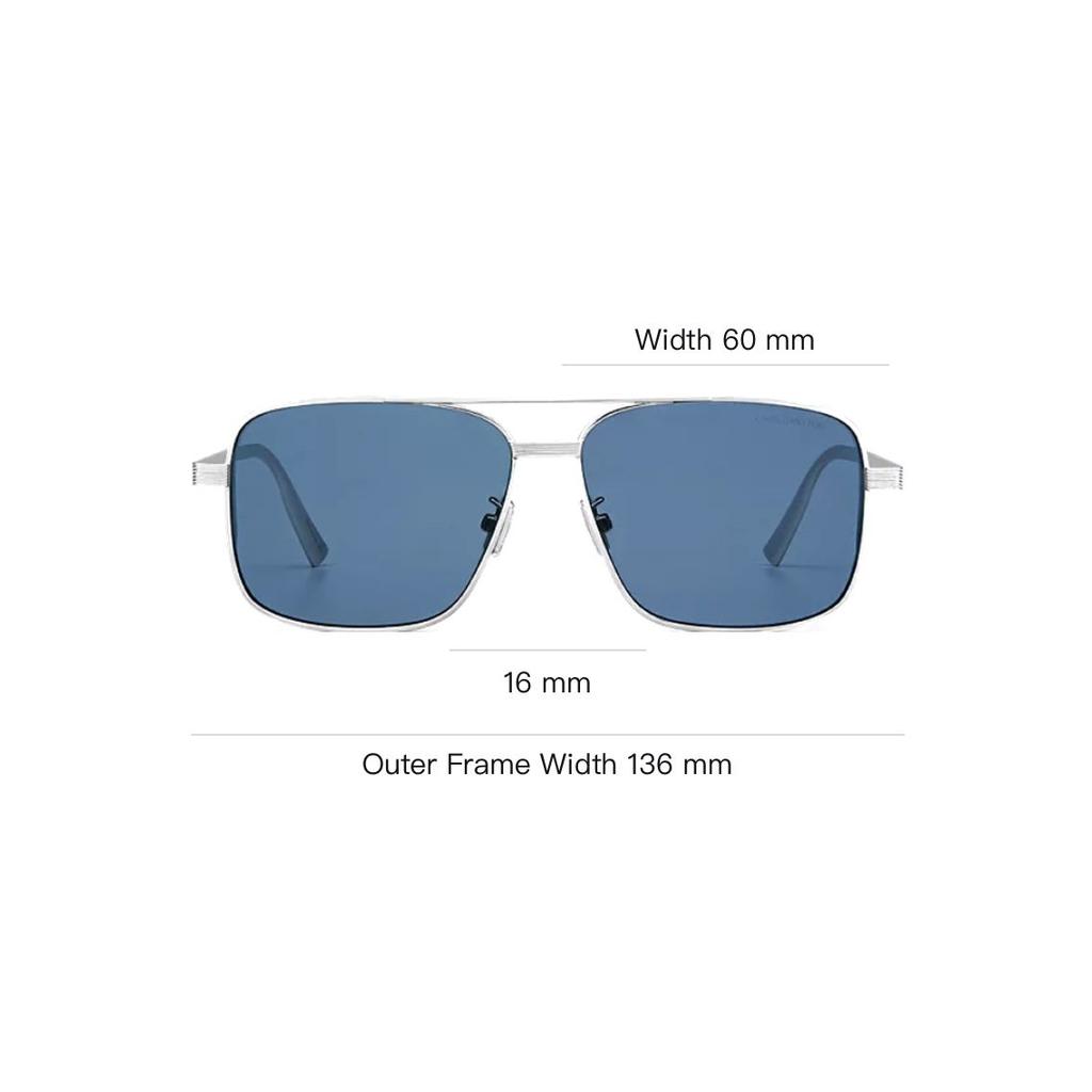 Celine Sculpted Metal Irregular Frame Sunglasses Men sunglasses Silver CL40293U.