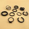 Набор черных металлических колец с покраской для женщин, панк, хип-хоп, уличный, модный, фаланговые кольца, ювелирный подарок AVE