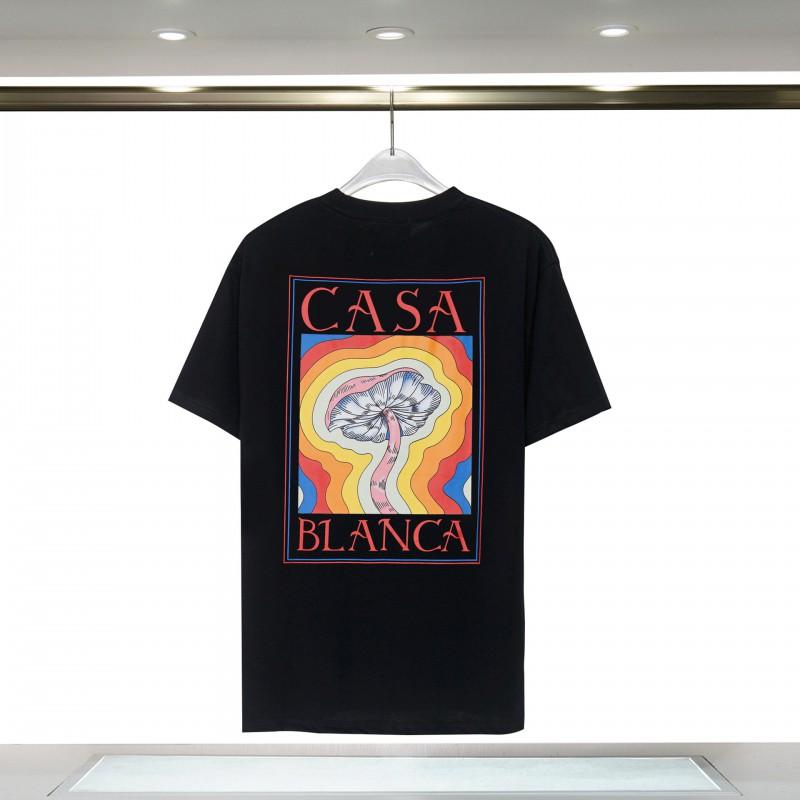 Casablanca Short Sleeve T Shirt Men Women Hip Hop Style Casual Top Cotton Blend