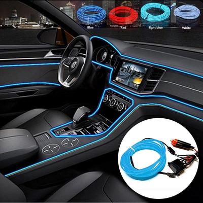 3/5M Автомобильные светодиодные холодные фонари Гибкая неоновая проволока Авто Лампы на автомобиле Холодный свет Полосы Линия Декоративные