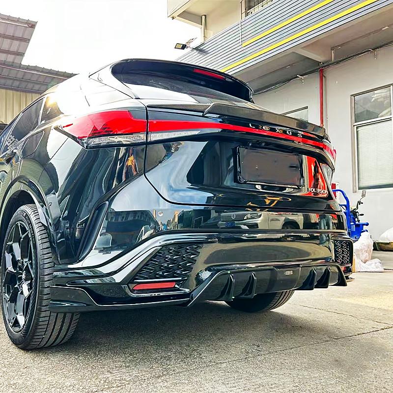 Для Lexus RX350H RX500H 2023-2025 Черный Спойлер Задней Крыши Багажника с Видом под Карбон, Центральные Крылья, Тюнинг, Комплект Обвеса, Аксессуары, Запчасти