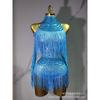Mesh Halter Long Sleeve Rhinestone Fringe Jumpsuit Sexy Stage Outfit Female Singers Nightclub