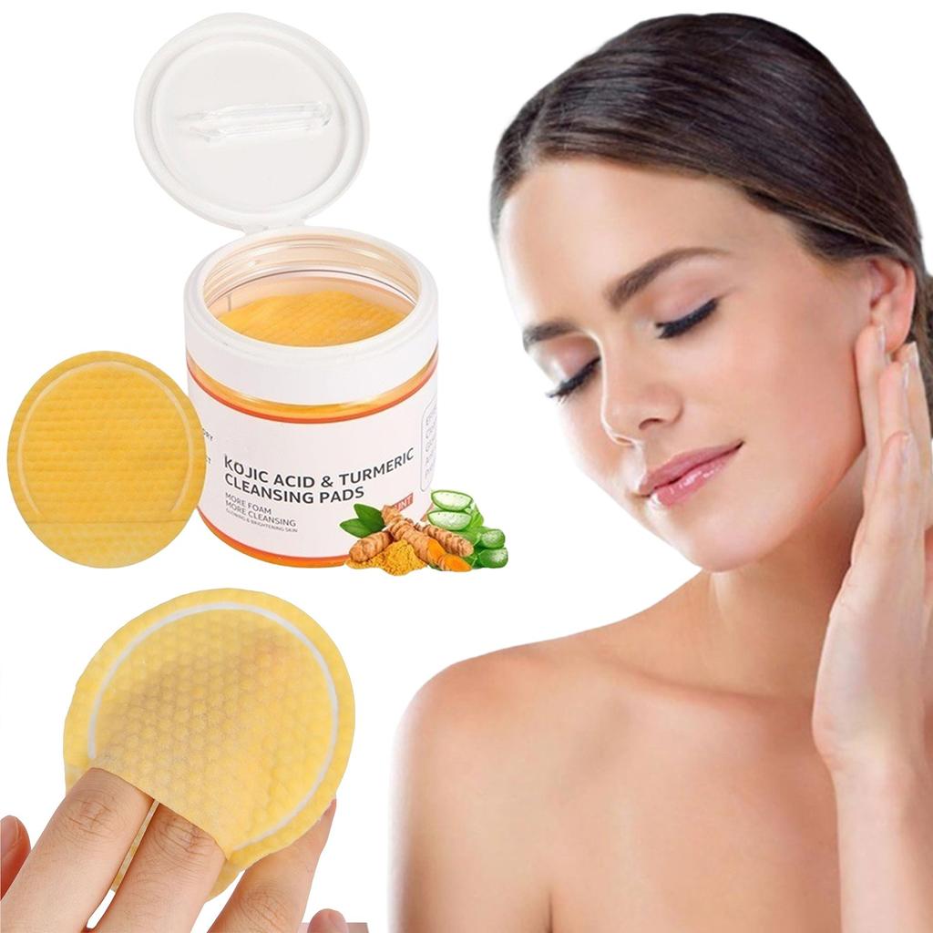 Cleansing Pads, Kojic Cleansing Pads Helps Balance Skin Oil And Water Hydrating Remove Excess Keratin From The Body'S Skin(50PC/30ml