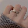 Exquisite Ear of Wheat Pearl Rings for Women Sweet Fashion Light Luxury Finger Rings Party Daily Jewelry Accessory