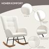 Rocking Chair, Cozy Cover, Thick Padding, Cream White