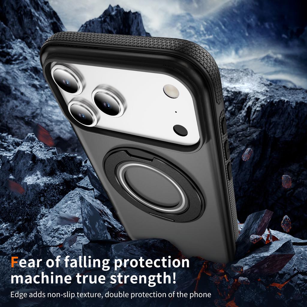 Чехол-держатель с магнитом Magsafe 360° для iPhone 17 16E 15 14 Plus 13 12 Pro Max 11, противоударный, матовый