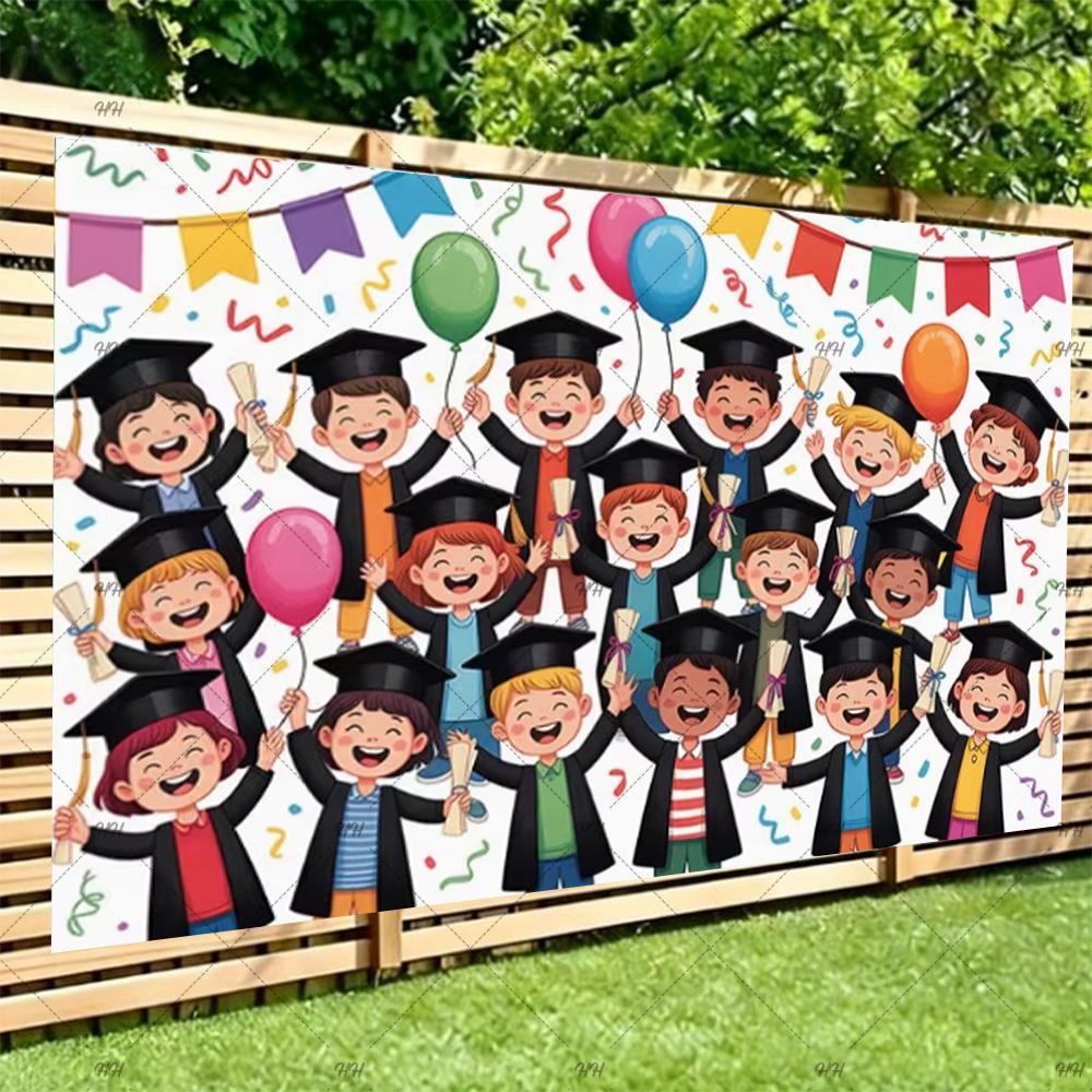 Congratulatory Graduatio Celebration Theme Party Decoration Background Graduates Backdrop Photography Studio Props Student Gifts